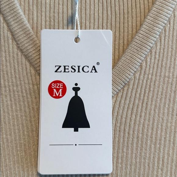 Striped Zesica Beige and Black Long Sleeve Dress, brand new!! Size medium. - Picture 4 of 6